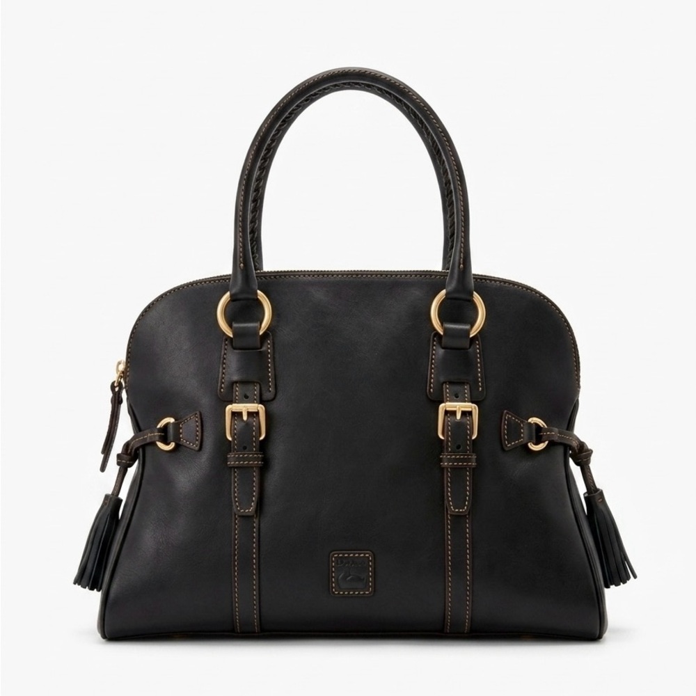 Dooney & better Bourke Forentine Domed Buckle Satchel Black Leather